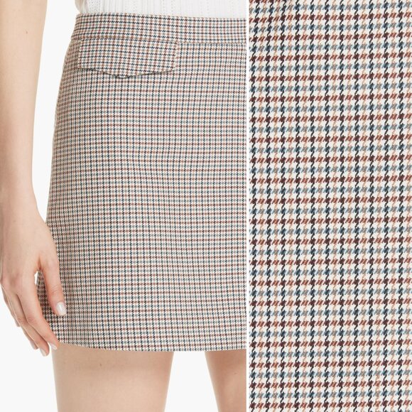 Theory - Fremont Plaid / Houndstooth Wrap Mini Skirt - Picture 8 of 9